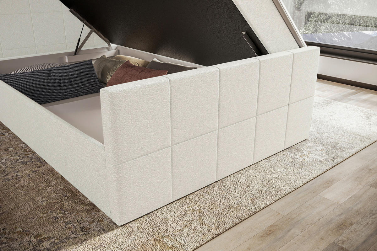 BOXBETT 100/200 cm  in Creme  - Creme, KONVENTIONELL, Kunststoff/Textil (100/200cm) - Boxxx