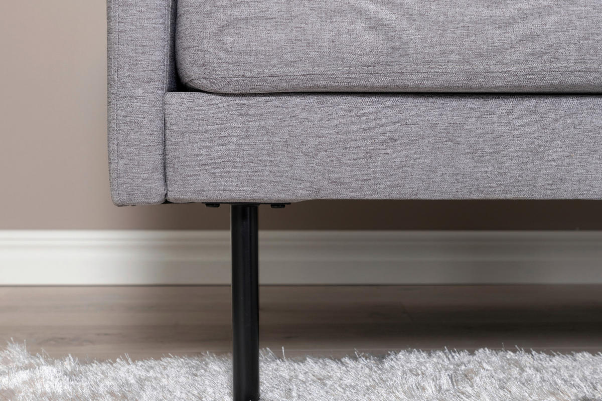 2-SITZER-SOFA in Textilgeflecht Grau, Schwarz  - Schwarz/Grau, Design, Textil/Metall (180/78/80cm) - Livetastic