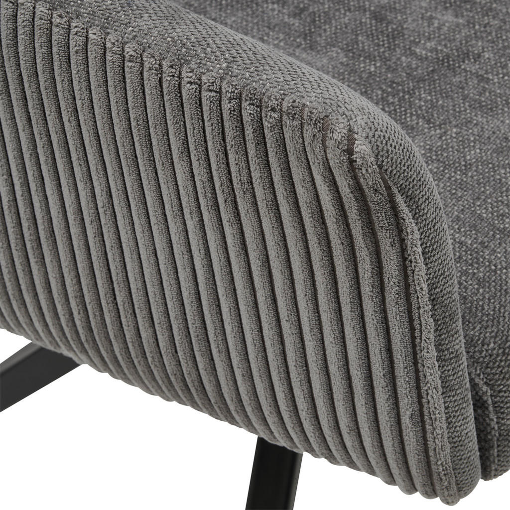 Thumbnail - Livetastic Armlehnstuhl Cord, Grau, Holz, Metall, Textil, Pappel, Sperrholz, konisch, 61x93x61 cm, Esszimmer, Stühle, Es...