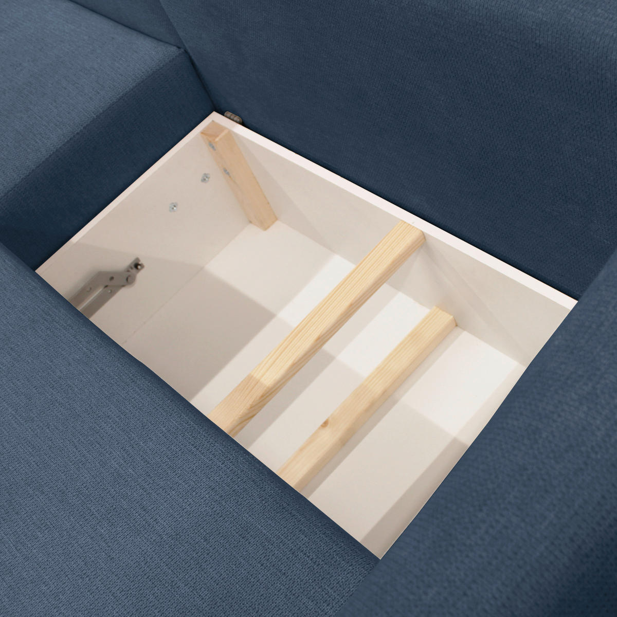 ECKSOFA Dunkelblau Struktur  - Schwarz/Dunkelblau, Design, Kunststoff/Textil (201/240cm) - MID.YOU
