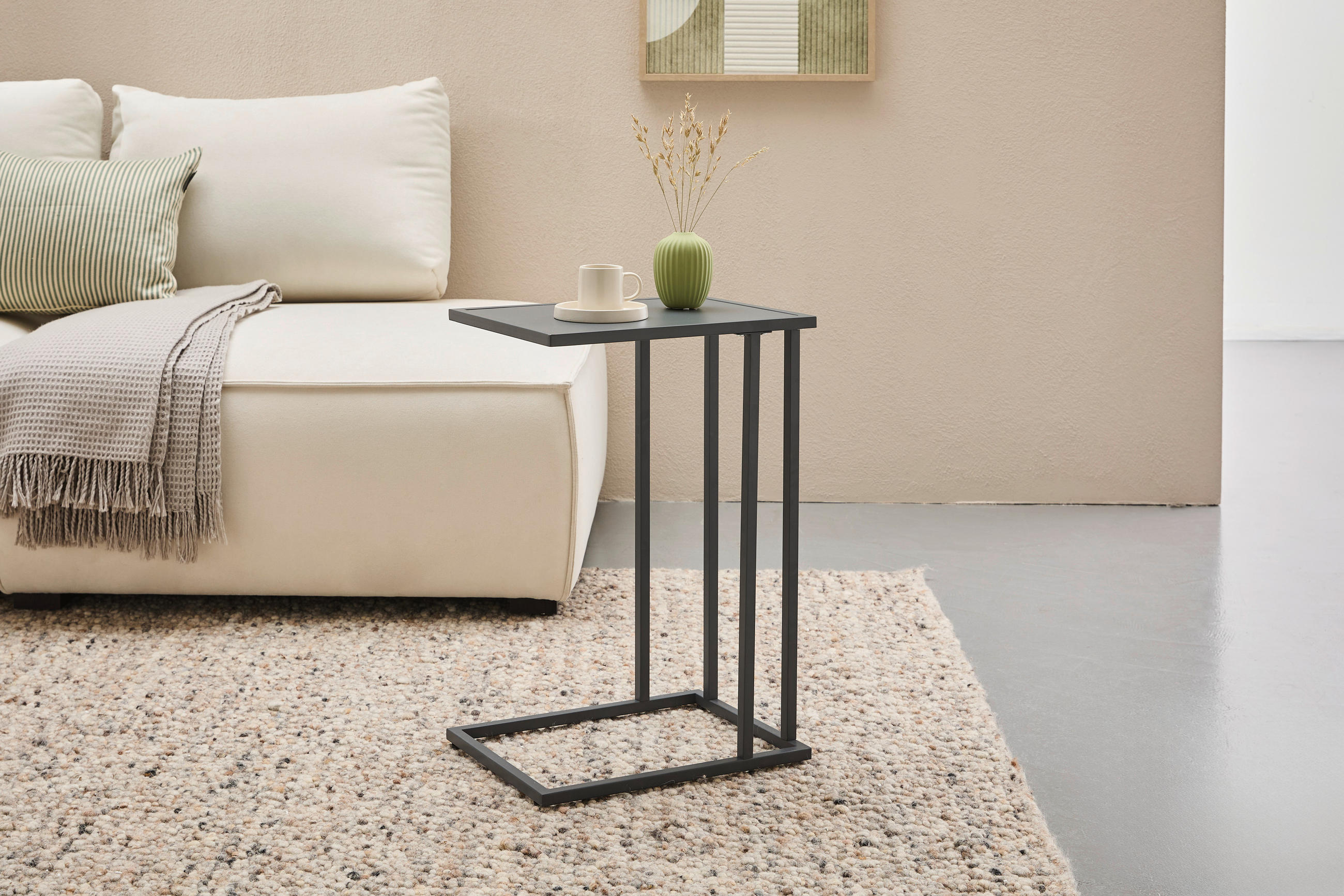 BEISTELLTISCH 30/40/60 cm Dunkelgrau rechteckig  - Dunkelgrau, Design, Holzwerkstoff/Metall (30/40/60cm) - home24