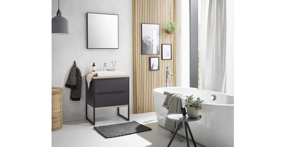 BADEZIMMER in 64,6 cm - Eichefarben/Schwarz, MODERN, Glas/Holzwerkstoff (64,6cm) - Dieter Knoll