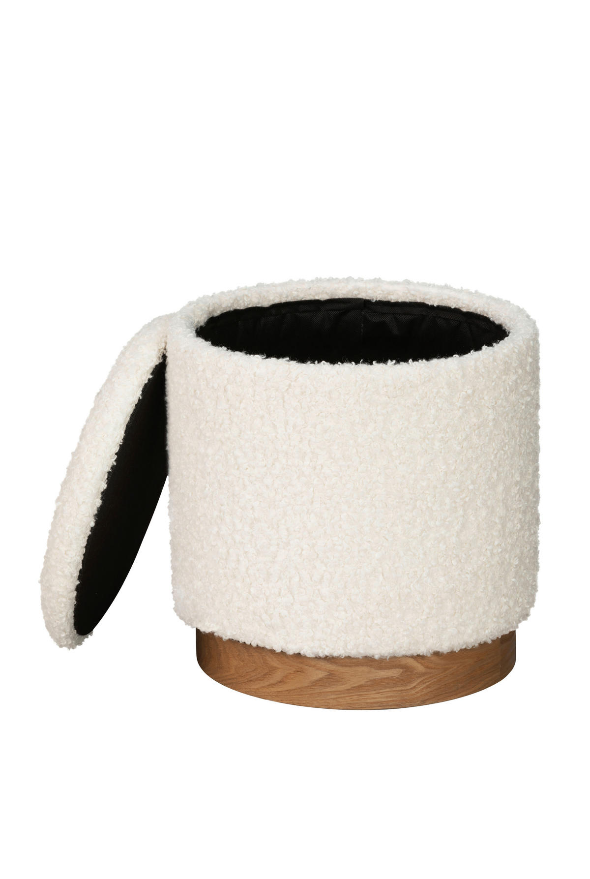 POUF in Creme Textil, Holzwerkstoff Creme  - Creme/Weiß, Design, Holzwerkstoff/Textil (38/42/38cm) - MID.YOU