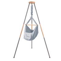 FEDERWIEGE  120/120/194 cm  - Graublau/Anthrazit, Basics, Textil (120/120/194cm)