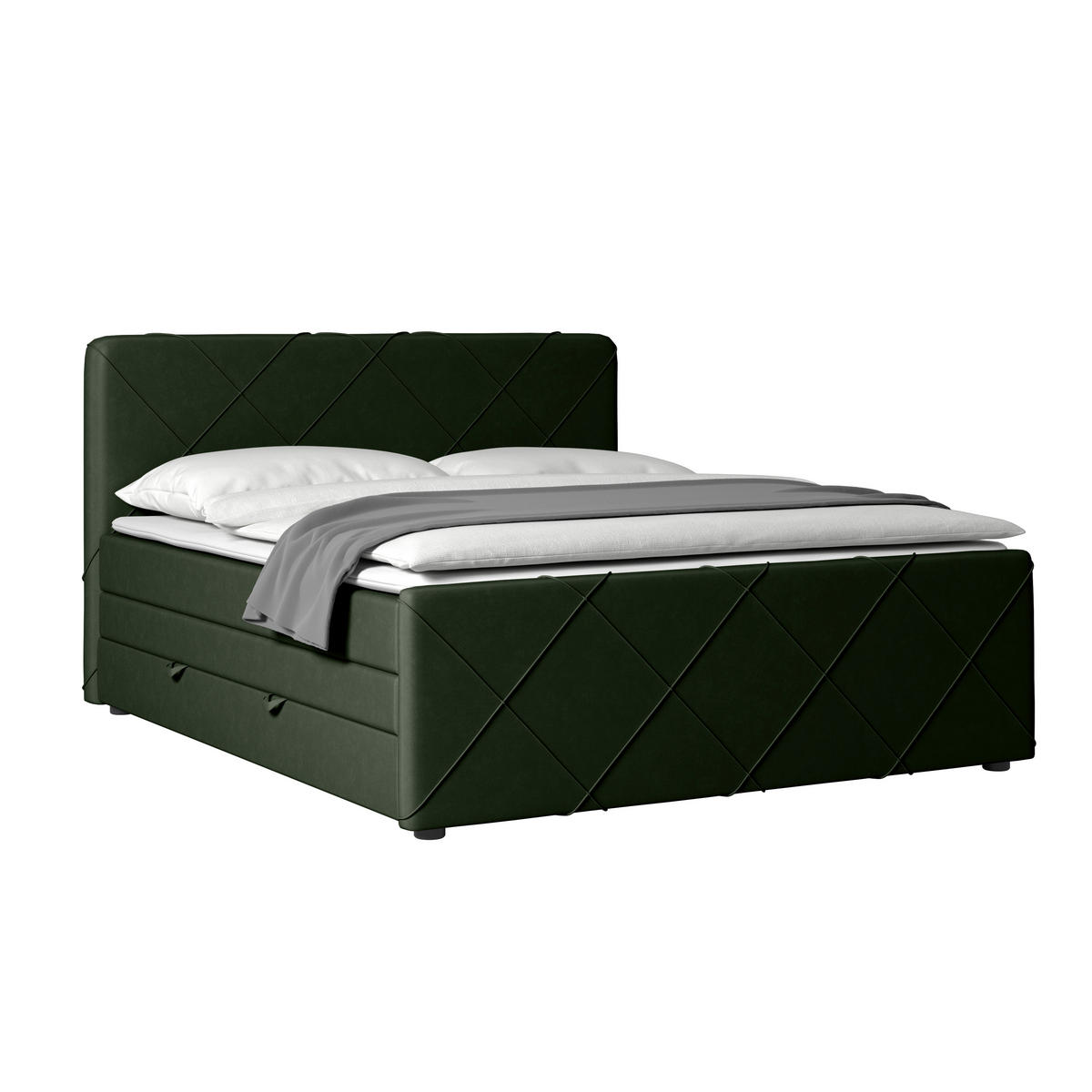 BOXSPRINGBETT 180/200 cm  in Grün  - Schwarz/Grün, Modern, Holz/Kunststoff (180/200cm) - MID.YOU