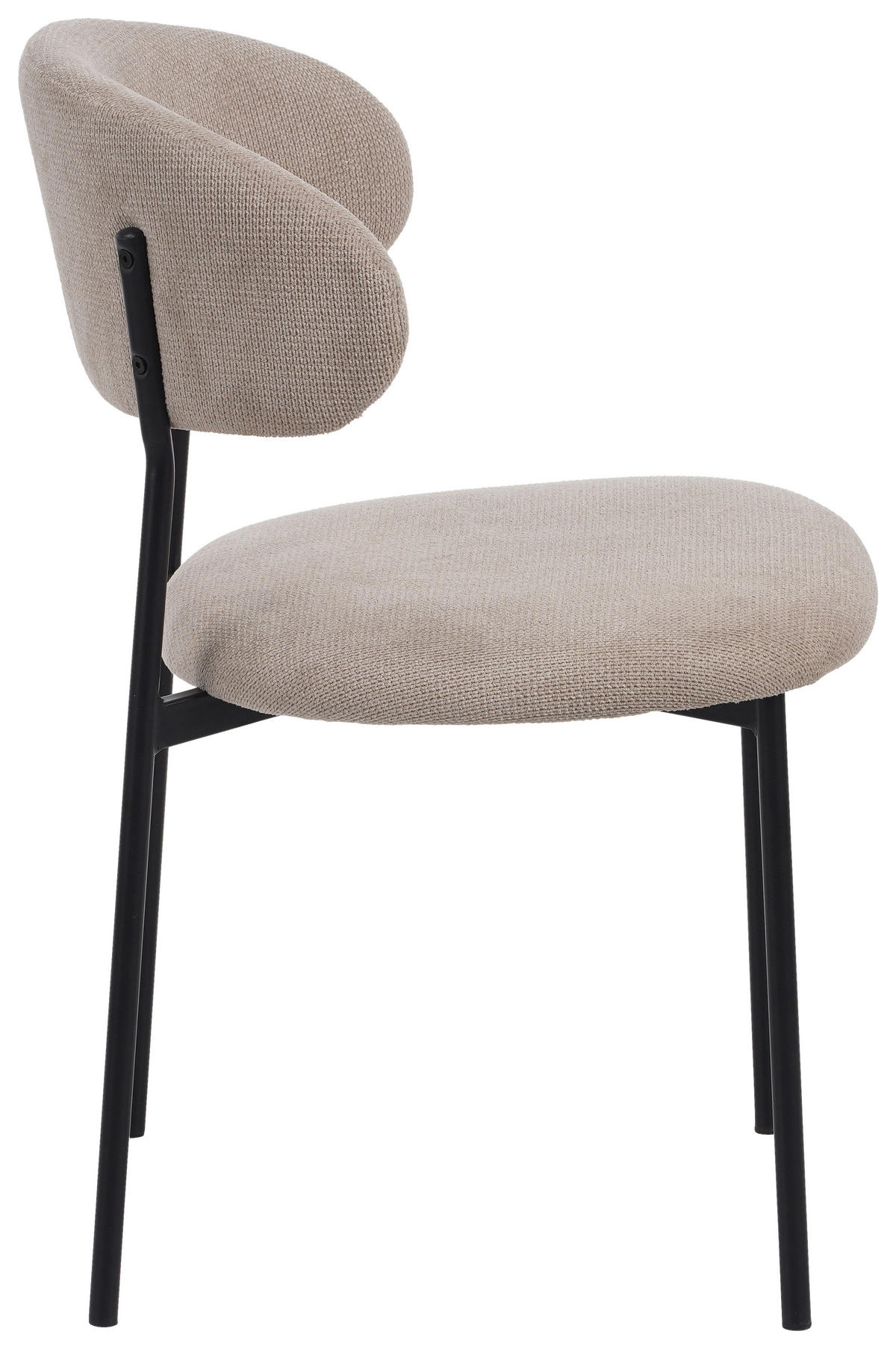 STUHL Mikrofaser Schwarz, Beige  - Beige/Schwarz, KONVENTIONELL, Textil/Metall (53/80/57cm) - MID.YOU