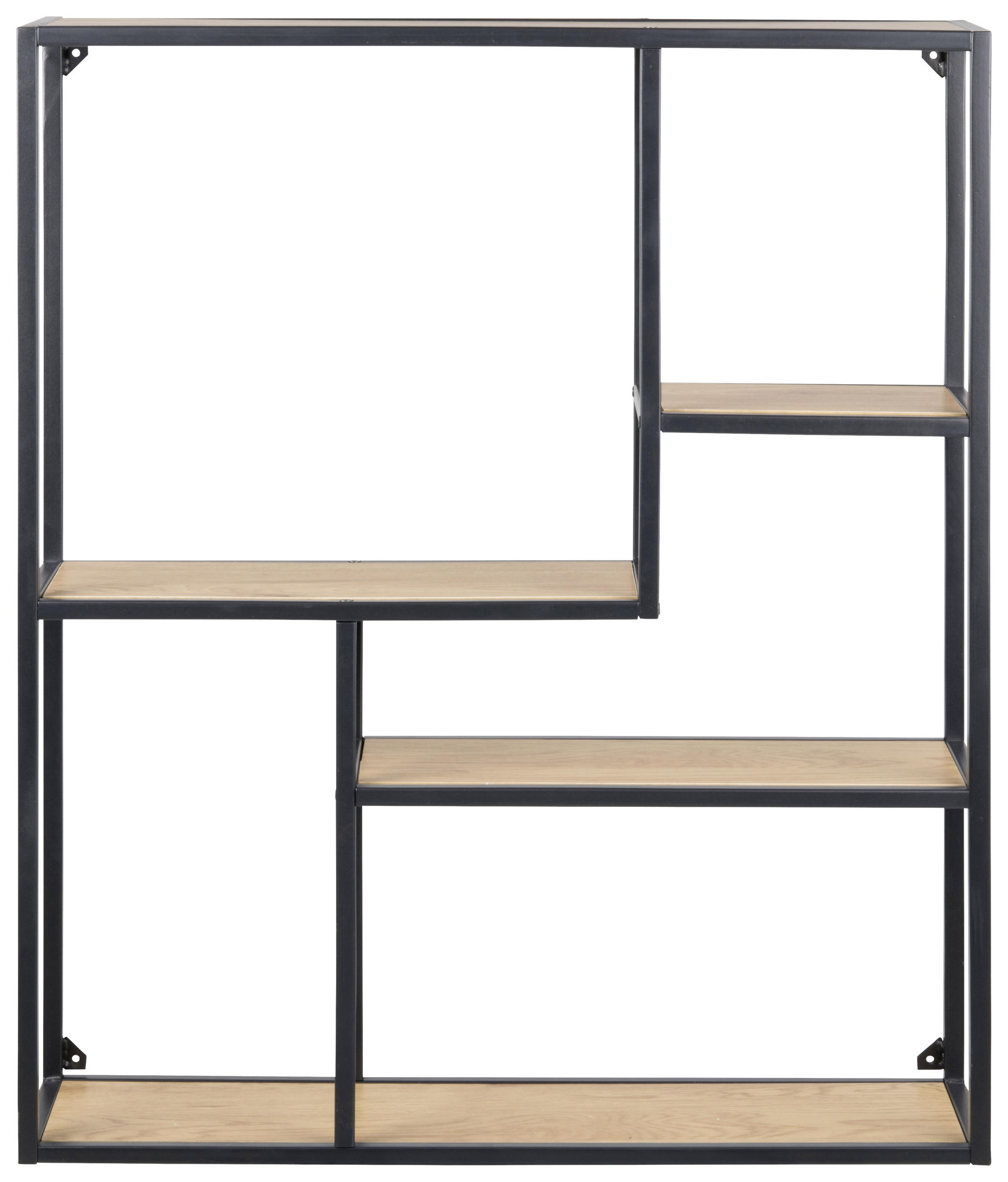 WANDREGAL Schwarz, Eichefarben - Eichefarben/Schwarz, Trend, Metall (75/91/20cm) - MID.YOU