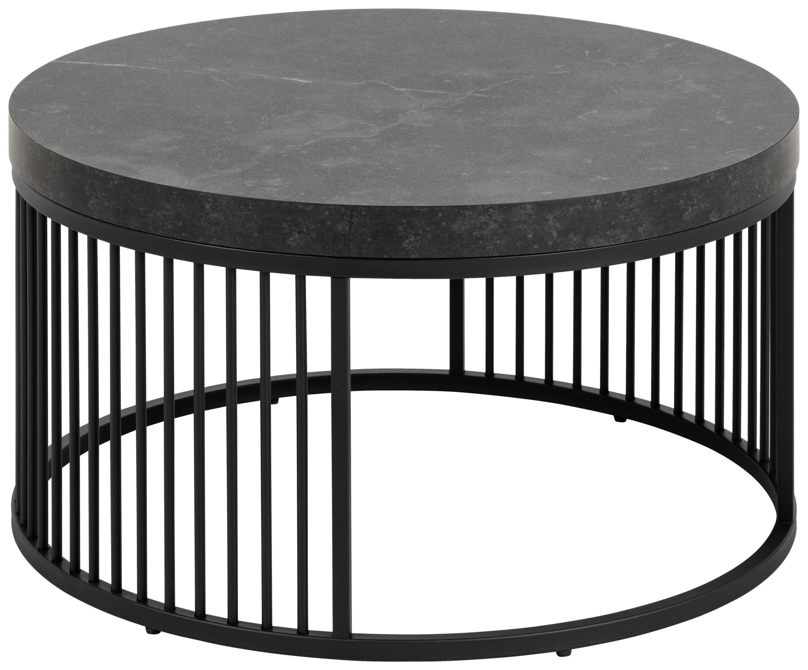 COUCHTISCH 65/65/35 cm rund Schwarz  - Schwarz, Design, Holzwerkstoff/Metall (65/65/35cm)