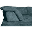 WOHNLANDSCHAFT Blau Struktur - Blau/Schwarz, KONVENTIONELL, Textil/Metall (253/357/188cm) - Carryhome