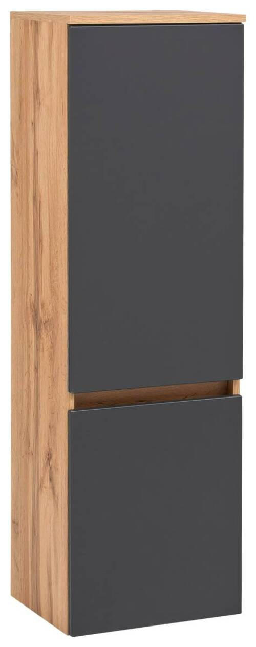 MIDISCHRANK 40/130/35 cm  - Eichefarben/Silberfarben, KONVENTIONELL, Holzwerkstoff/Kunststoff (40/130/35cm) - Held