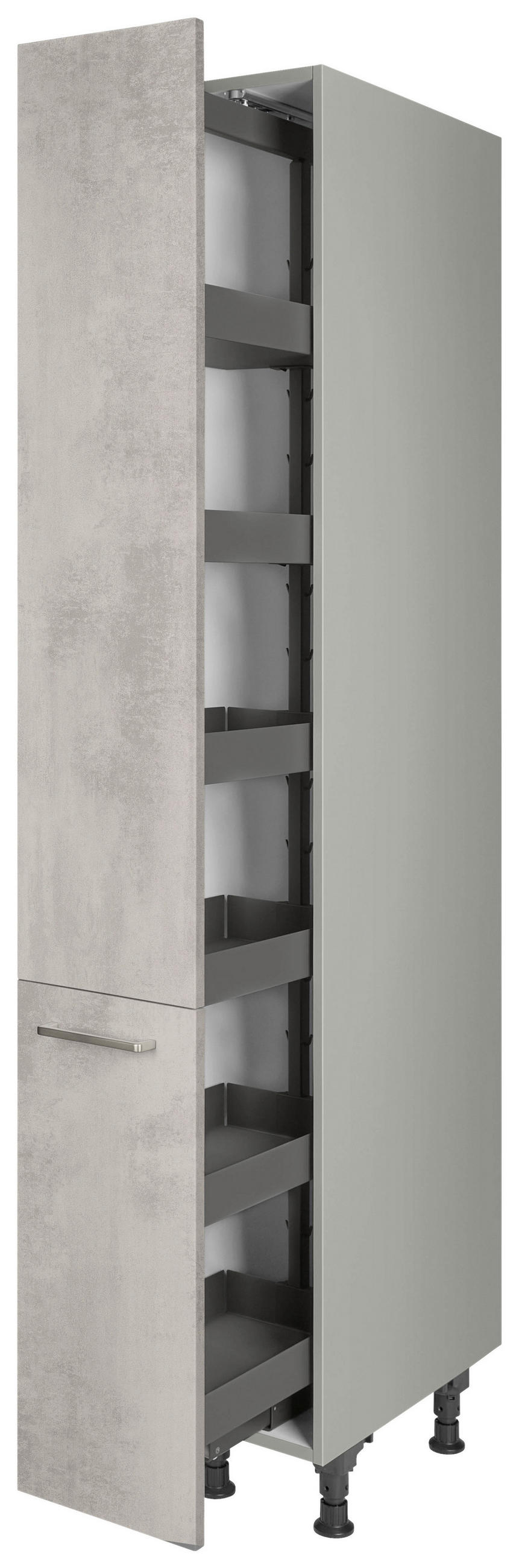 APOTHEKERSCHRANK 30/216,6/58 cm  in Hellgrau  - Edelstahlfarben/Hellgrau, MODERN, Holzwerkstoff/Metall (30/216,6/58cm) - Nobilia
