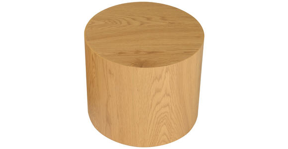 BEISTELLTISCHSET rund Eichefarben  - Eichefarben, Design, Holzwerkstoff (38-48/38-48/32-38cm) - Carryhome