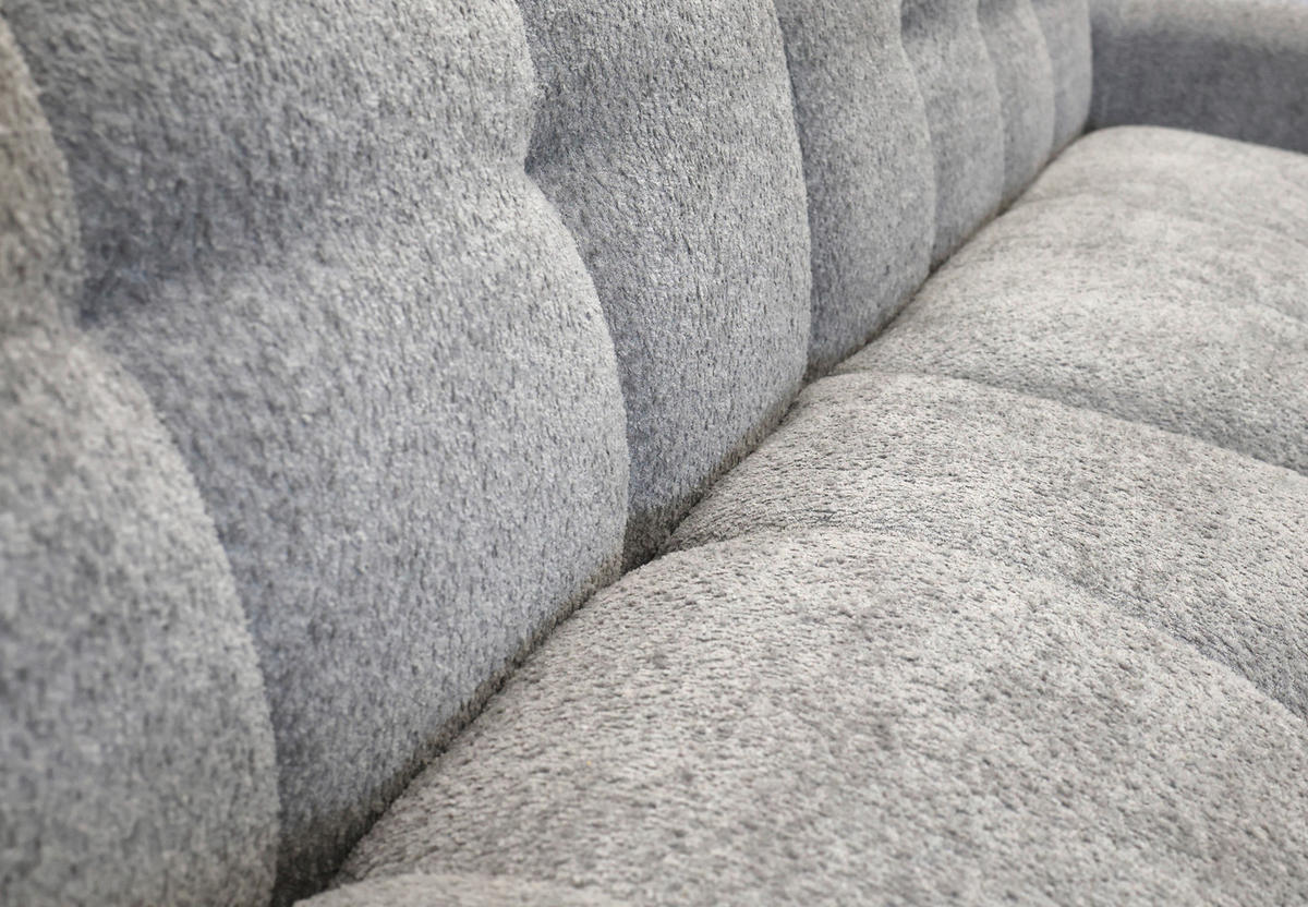 ECKSOFA RUNO in Bouclé Grau  175/270 cm  - Schwarz/Grau, Design, Kunststoff/Textil (175/270cm) - MID.YOU