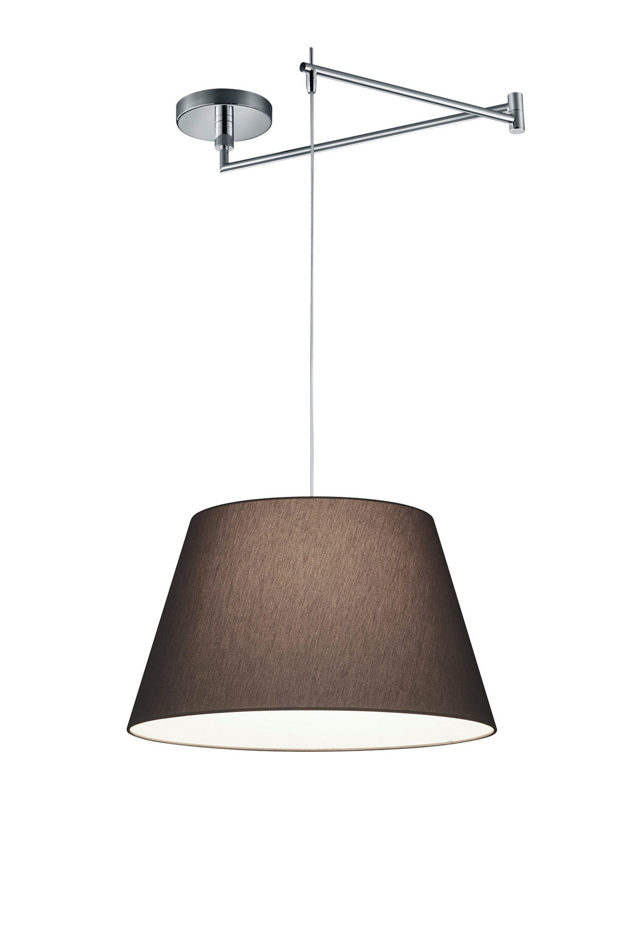 HÄNGELEUCHTE 46/180 cm  - Chromfarben/Anthrazit, Basics, Textil/Metall (46/180cm) - Helestra