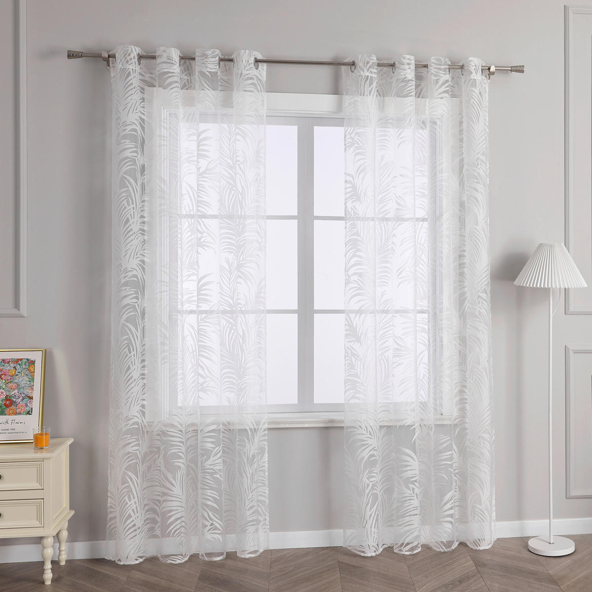 FERTIGVORHANG  transparent  140/175 cm   - Weiß Hochglanz, Basics, Textil (140/175cm) - Joyswahl
