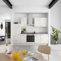 KÜCHENLEERBLOCK Flash 270 cm  in Schieferfarben, Hellgrau  - Schieferfarben/Edelstahlfarben, MODERN, Holzwerkstoff/Metall (270cm) - Nobilia