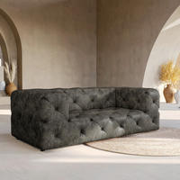 2-SITZER-SOFA Fresco in Lederlook Anthrazit  - Anthrazit/Schwarz, Design, Kunststoff/Textil (193/71/100cm) - P & B
