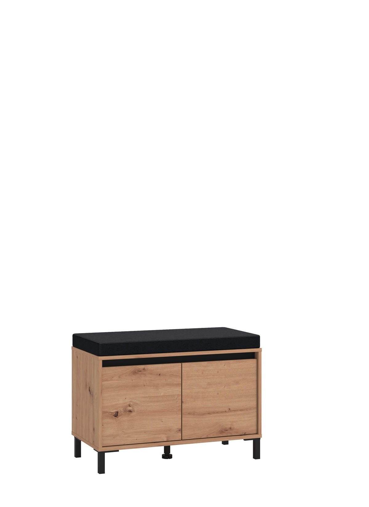 előszobapad 80/52/40 cm  - fekete/Artisan tölgy, Modern, faalapú anyag/textil (80/52/40cm) - Xora