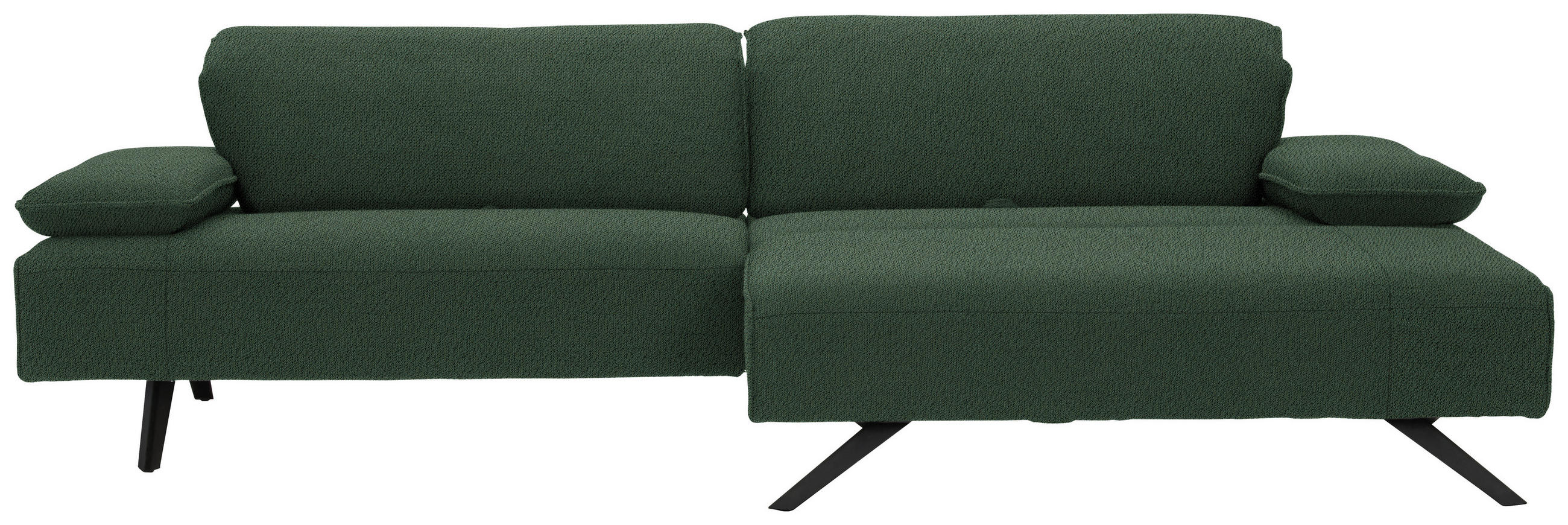 ECKSOFA in Flachgewebe Grün  - Anthrazit/Grün, Design, Textil/Metall (280/165cm) - Johann Jakob