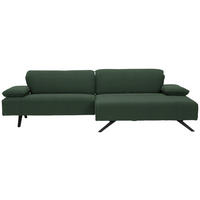 ECKSOFA in Flachgewebe Grün  - Anthrazit/Grün, Design, Textil/Metall (280/165cm) - Johann Jakob
