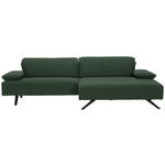 ECKSOFA in Flachgewebe Grün  - Anthrazit/Grün, Design, Textil/Metall (280/165cm) - Ambiente