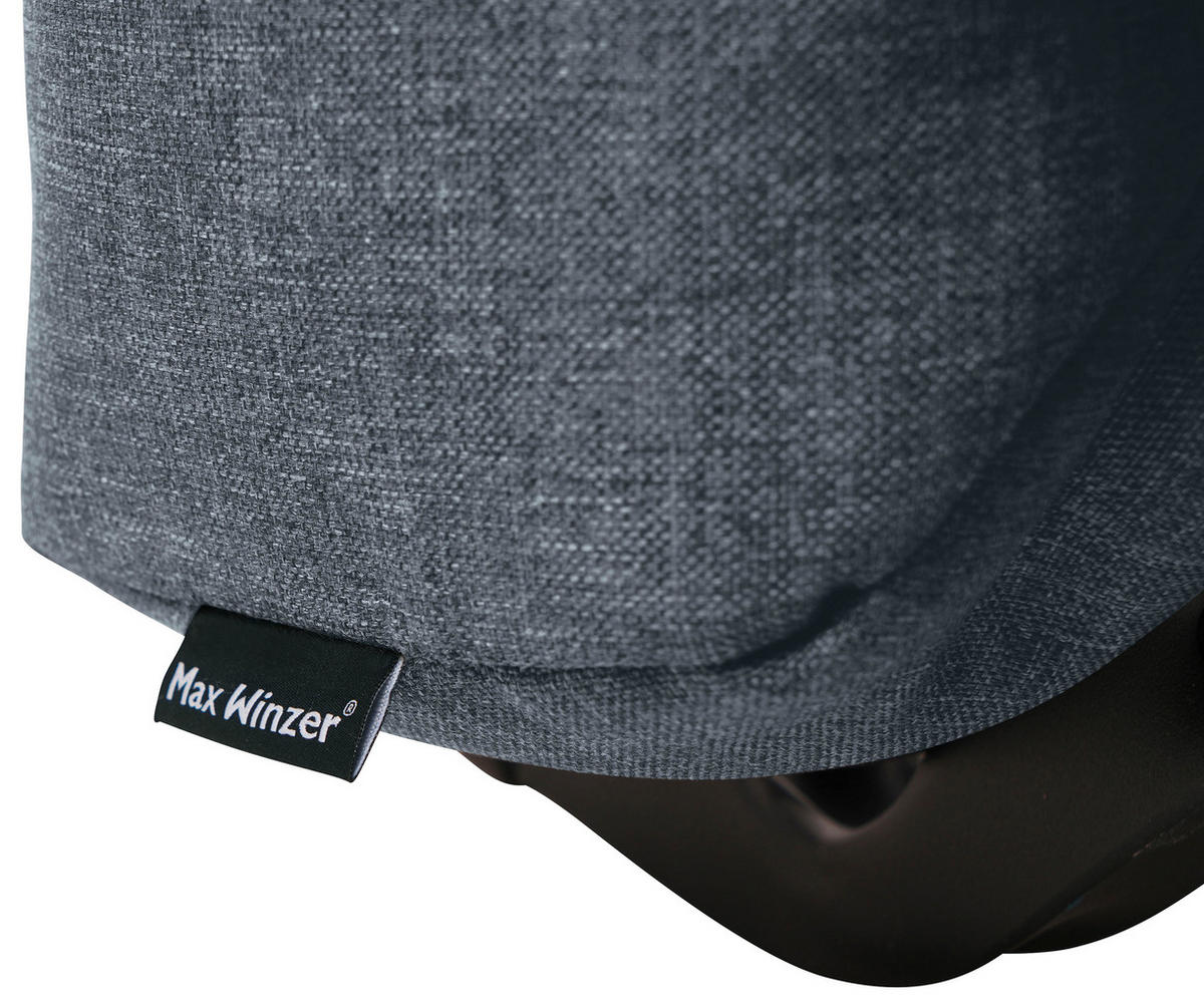 SCHLAFSESSEL in Flachgewebe Grau  - Schwarz/Grau, Design, Textil/Metall (85/85/100cm) - Max Winzer