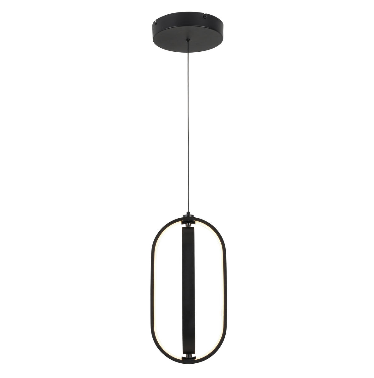 ZÁVESNÉ LED SVIETIDLO, 21/200 cm  - čierna, Design, kov/plast (21/200cm) - Novel