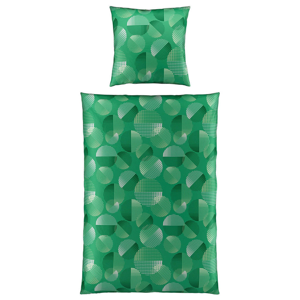 Thumbnail - Novel Bettwäsche, Grün, Textil, Kreise, 155x220 cm, Grüner Punkt, Hohenstein, Oeko-Tex® Standard 100, atmungsaktiv, haut...