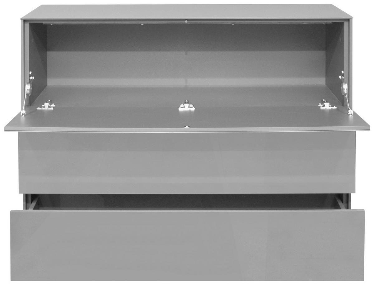 SIDEBOARD Imola  in 121/89/42 cm  - Hellgrau/Schwarz, Design, Glas/Holzwerkstoff (121/89/42cm) - Novel