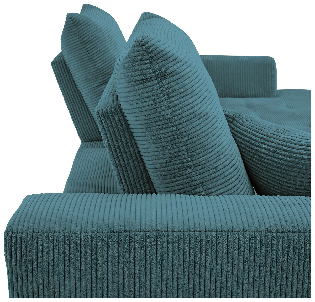 ECKSOFA in Cord Petrol  250/175 cm  - Petrol/Schwarz, KONVENTIONELL, Textil/Metall (250/175cm) - Carryhome