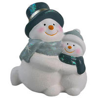 SCHNEEMANN - Weiß/Mintgrün, LIFESTYLE, Keramik (10/11/6,5cm) - X-Mas