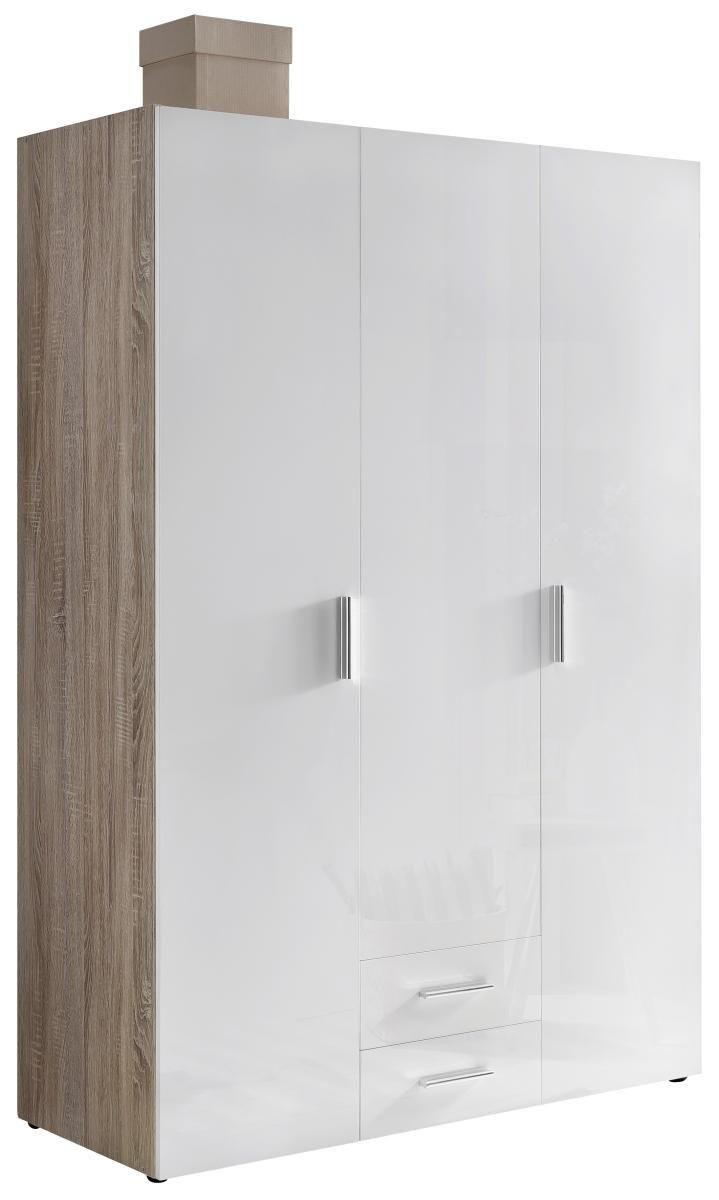 GARDEROBENSCHRANK 120/185/54 cm  - Chromfarben/Eichefarben, Design, Holzwerkstoff/Kunststoff (120/185/54cm) - Xora