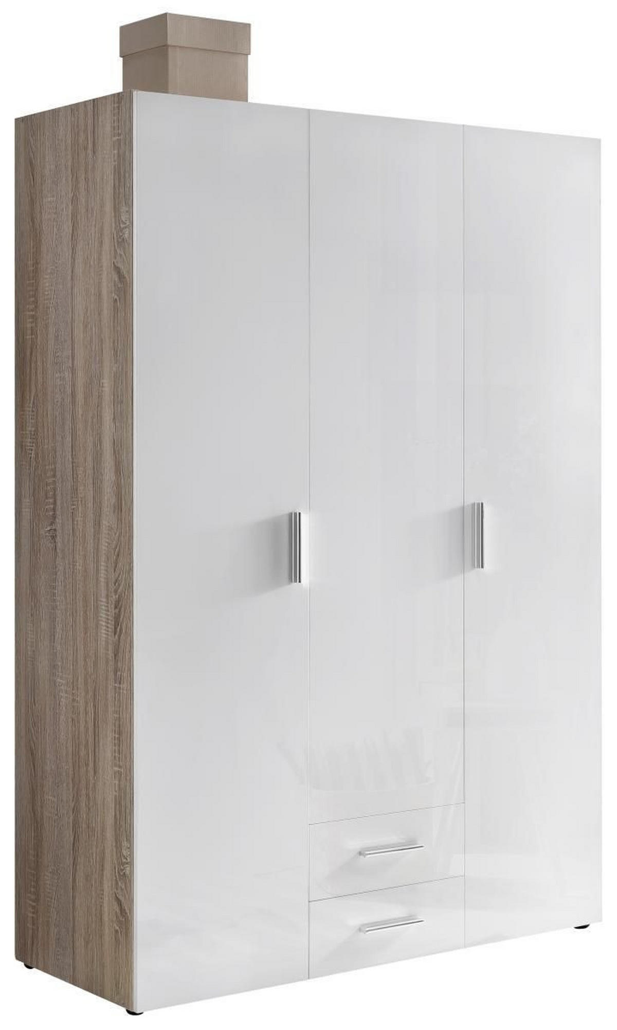SKŘÍŇ NA ODĚV, bílá, barvy dubu, 120/185/54 cm - bílá/barvy dubu, Design, kompozitní dřevo/plast (120/185/54cm) - Xora