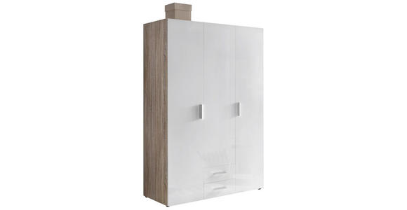 GARDEROBENSCHRANK 120/185/54 cm  - Chromfarben/Eichefarben, Design, Holzwerkstoff/Kunststoff (120/185/54cm) - Xora