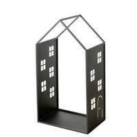 REGÁL NA DREVO - čierna, Basics, kov (52/38/101cm)