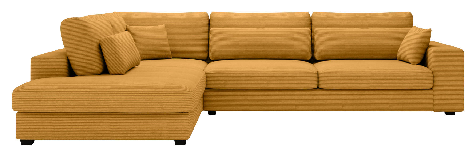 ECKSOFA in Cord Gelb  - Gelb/Schwarz, Konventionell, Kunststoff/Textil (250/314cm) - Carryhome