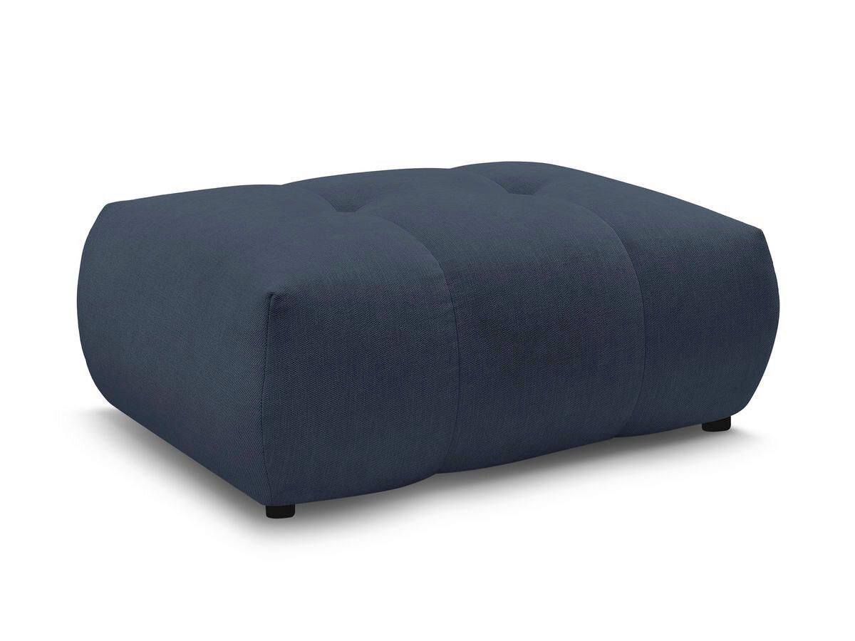 HOCKER FUJI  Leinenoptik Dunkelblau  - Schwarz/Dunkelblau, MODERN, Kunststoff/Textil (112/44/80cm)