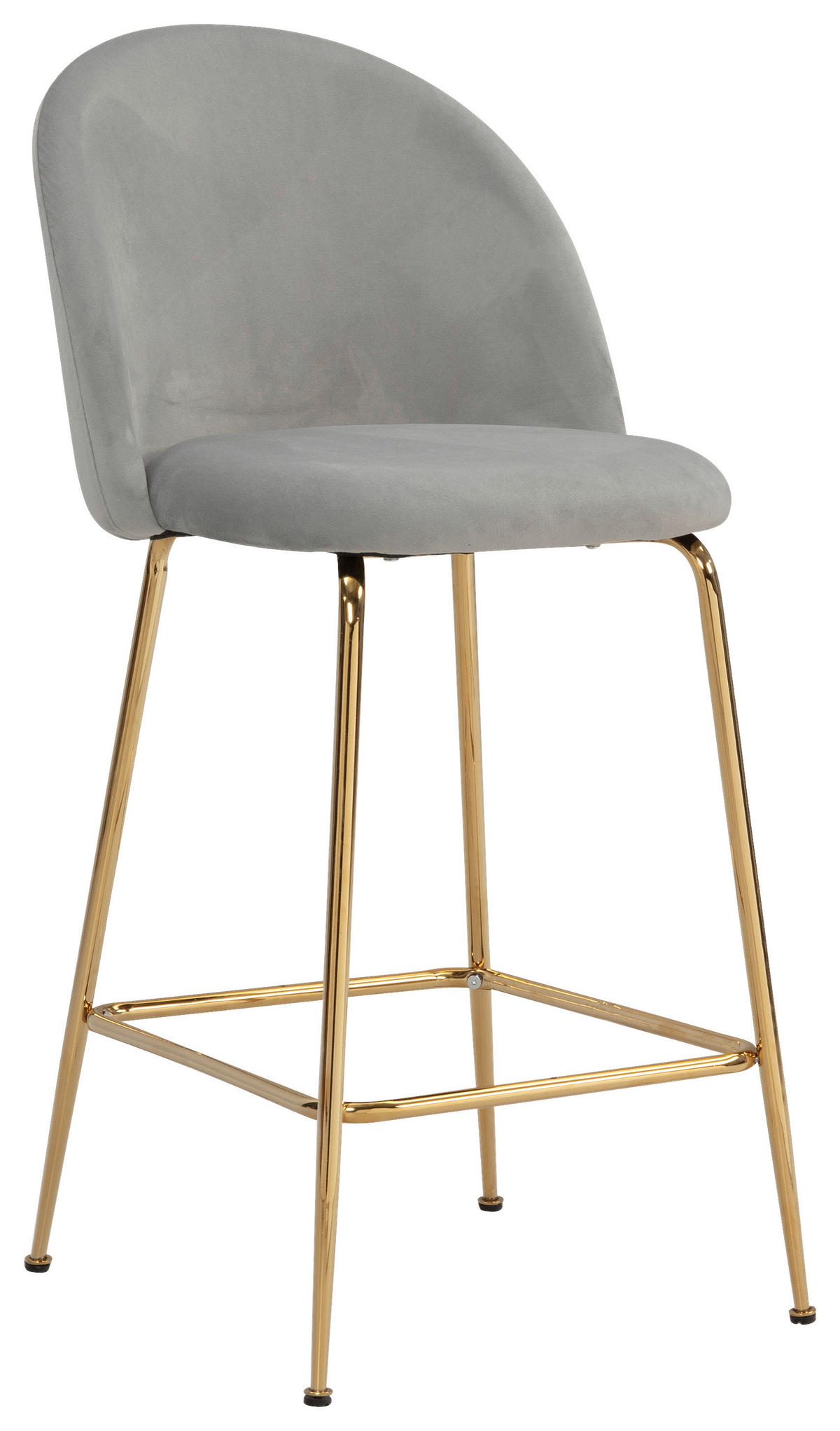 BARSKA STOLICA  siva  tekstil      - siva/zlatne boje, Design, tekstil/metal (50/102/50cm) - MID.YOU