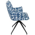 ARMLEHNSTUHL  in Eisen Jacquard  - Blau/Schwarz, Design, Textil/Metall (59/89,5/63cm) - Novel