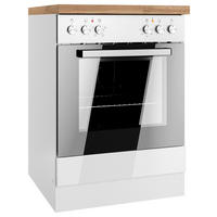 INBYGGNADSSKÅP FÖR SPIS 60/86/60 cm  i vit, ek Wotan, vit högglans  - vit/ek Wotan, Lifestyle, trämaterial (60/86/60cm) - Held