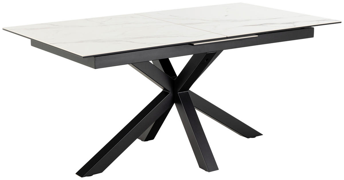 ESSTISCH in Keramik 168-210/90/75,5 cm  - Schwarz/Weiß, Trend, Keramik/Metall (168-210/90/75,5cm) - MID.YOU