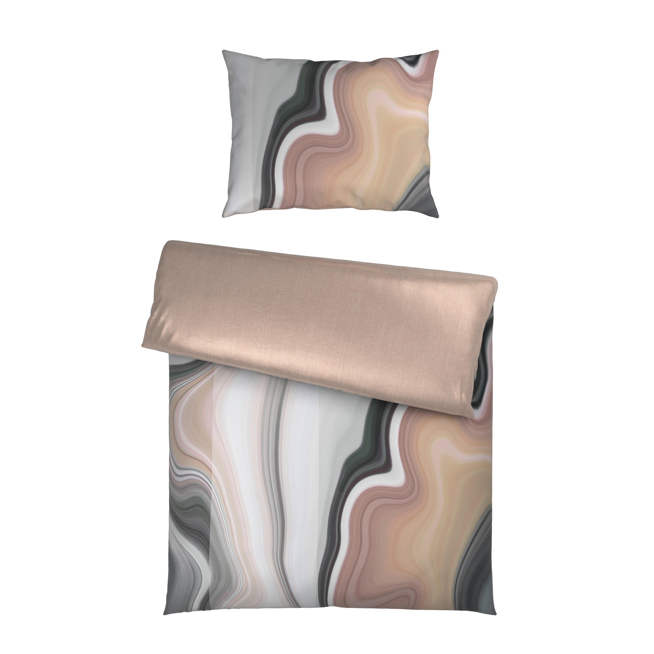 BETTWÄSCHE CUBY Satin 140/200 cm  - Taupe, KONVENTIONELL, Textil (140/200cm) - Novel