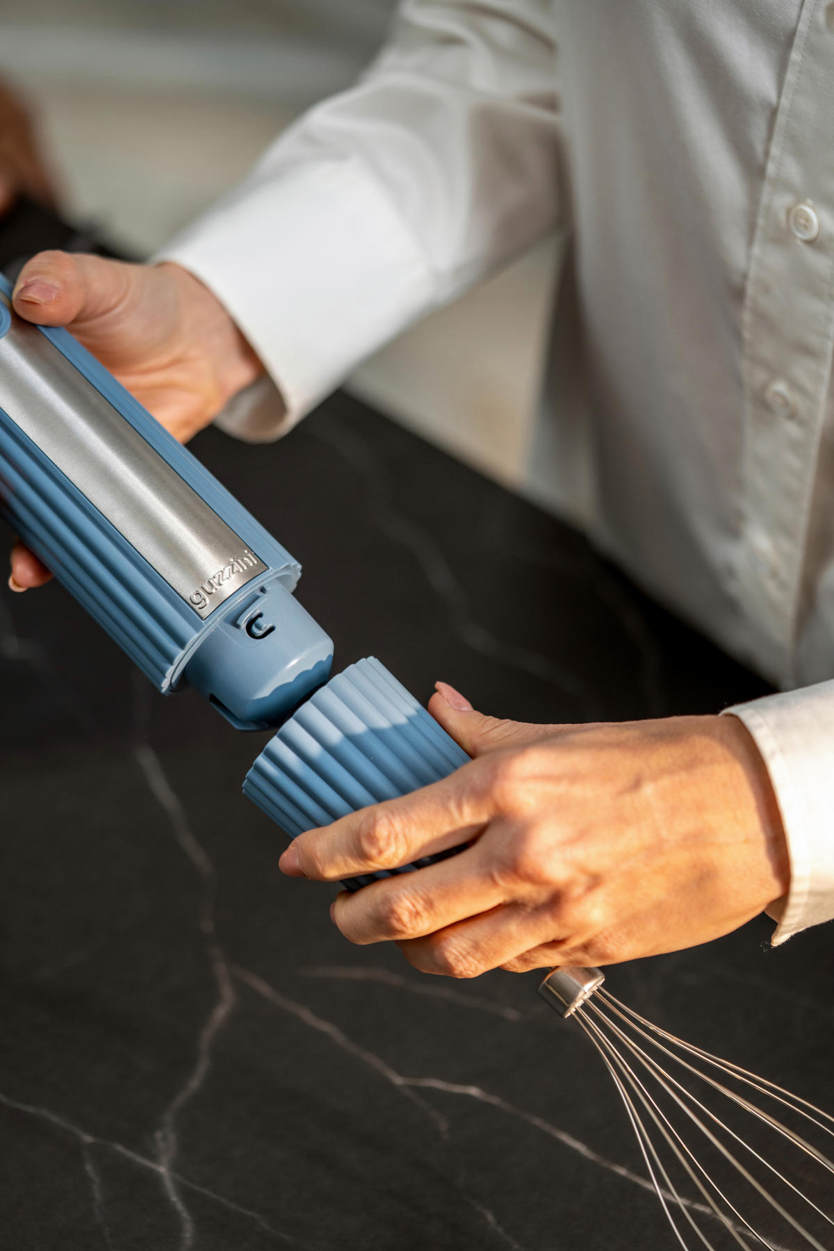 STABMIXER-SET Sous Chef  - Pastellblau, Basics, Glas/Kunststoff - GUZZINI