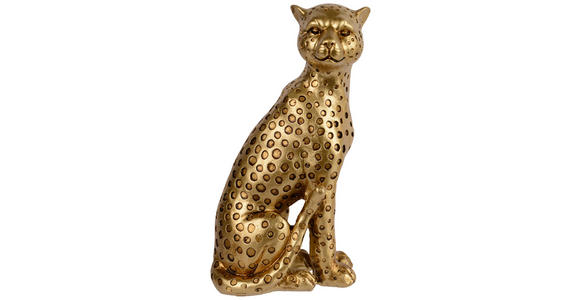 DEKOLEOPARD - Goldfarben, Trend, Kunststoff (8/6/16cm) - Ambia Home