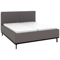 POLSTERBETT 180/200 cm,  in Graubraun, Matratze, Lattenrost, Bettkasten, H2 + H2 = mittel  - Graubraun/Graphitfarben, Design, Holz/Textil (180/200cm) - Musterring