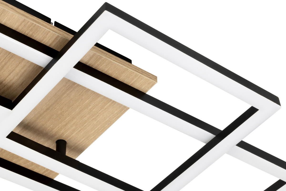 LED-DECKENLEUCHTE Worcester 70/38/7,5 cm   - Braun, Basics, Holz/Kunststoff (70/38/7,5cm) - Novel