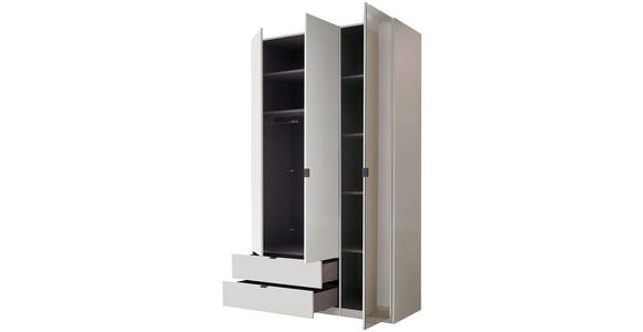 DREHTÜRENSCHRANK  in Weiß  - Schwarz/Weiß, MODERN, Glas/Holzwerkstoff (135,4/225,5/57cm) - Xora