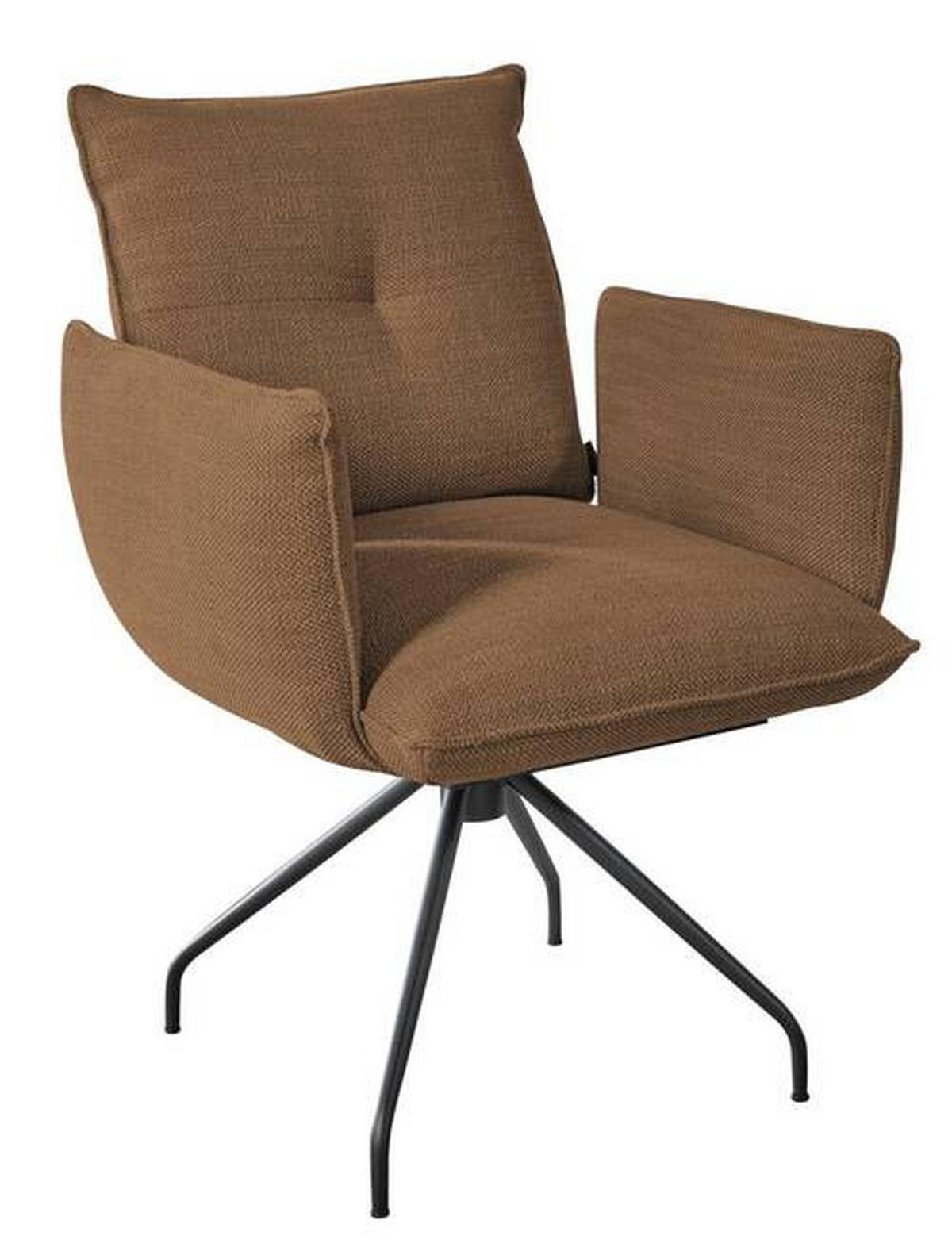ARMLEHNSTUHL  in Stahl Struktur  - Schwarz/Braun, Design, Textil/Metall (65/90/70cm) - Dieter Knoll