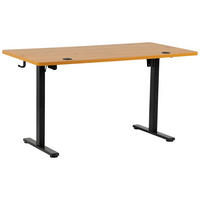 SCHREIBTISCH 140/70/72/118 cm Schwarz, Eiche Artisan höhenverstellbar elektrisch höhenverstellbar  - Schwarz/Eiche Artisan, Modern, Holzwerkstoff/Metall (140/70/72/118cm) - Livetastic