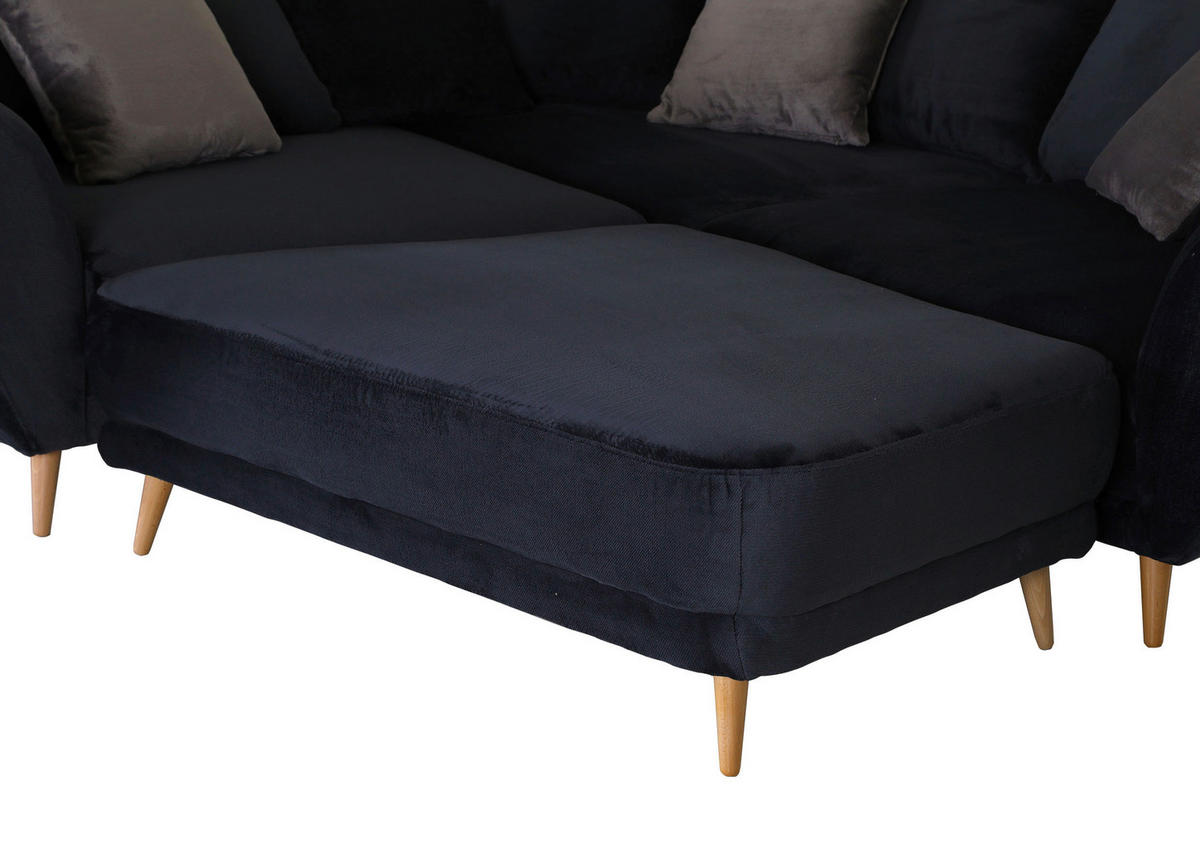 HOCKER Flachgewebe Dunkelgrau  - Dunkelgrau/Naturfarben, KONVENTIONELL, Textil (130/46/110cm) - Livetastic